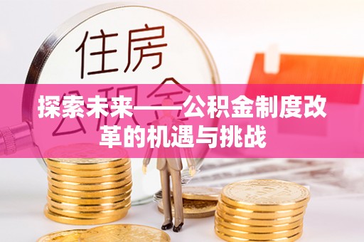 金塔探索未来——公积金制度改革的机遇与挑战