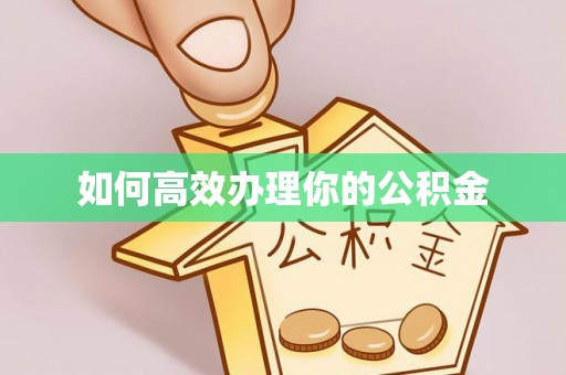 金塔如何高效办理你的公积金