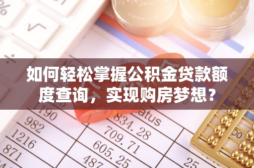 金塔如何轻松掌握公积金贷款额度查询，实现购房梦想？
