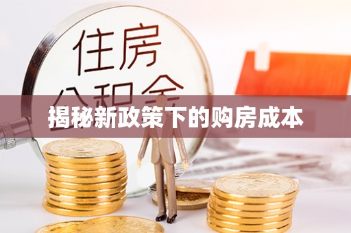金塔揭秘新政策下的购房成本