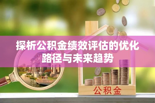 金塔探析公积金绩效评估的优化路径与未来趋势