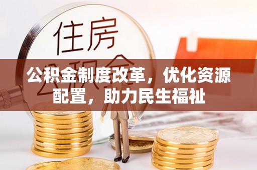 金塔公积金制度改革，优化资源配置，助力民生福祉