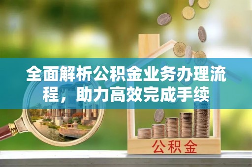 金塔全面解析公积金业务办理流程，助力高效完成手续