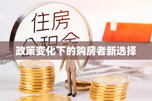 金塔政策变化下的购房者新选择