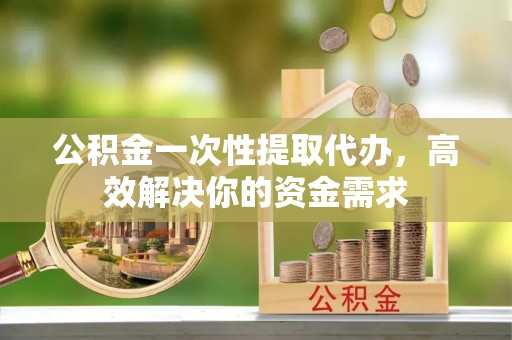 金塔公积金一次性提取代办，高效解决你的资金需求