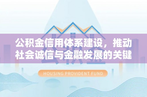 金塔公积金信用体系建设，推动社会诚信与金融发展的关键桥梁